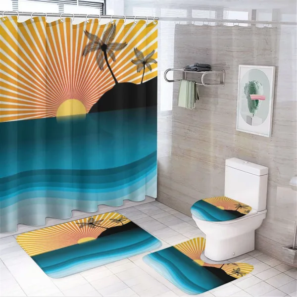 Sunset Horizon Panorama on a shower curtain
