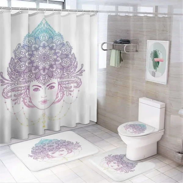 Tribal Boho Diva Floral on a shower curtain