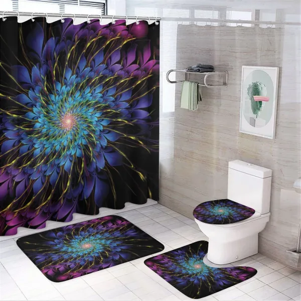 Vortex of Vivid Petals on a shower curtain