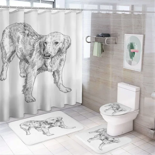 Young Dog Art on a shower curtain