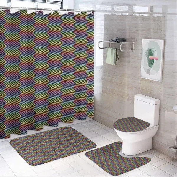 Abstract Contrast Color on a shower curtain
