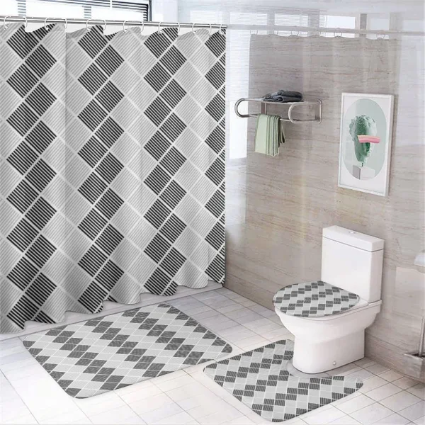 Abstract Symmetric Lines on a shower curtain