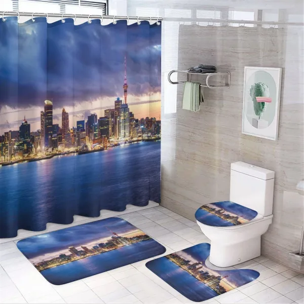 Auckland in New Zealand on a shower curtain