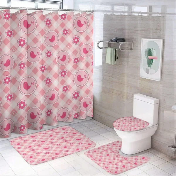 Cheerful Birds Daisy on a shower curtain