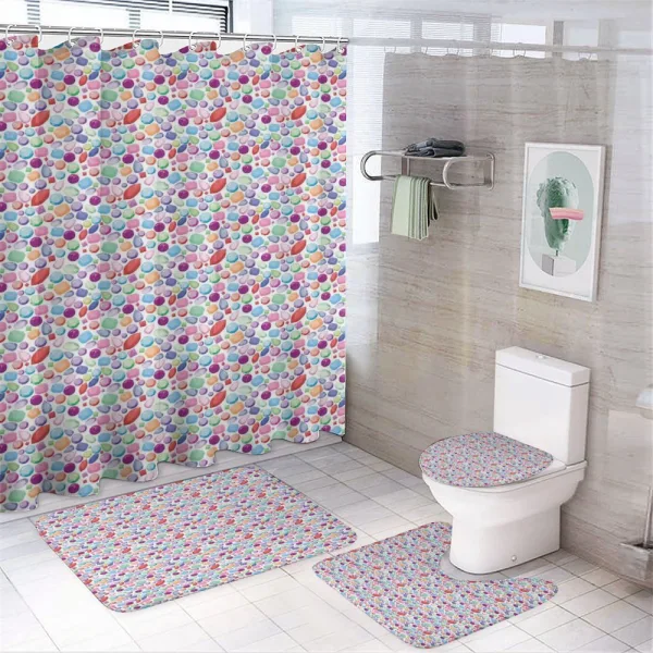 Colorful Stones Design on a shower curtain