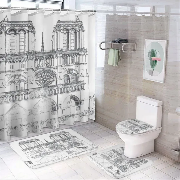 Detailed Sketch on a shower curtain