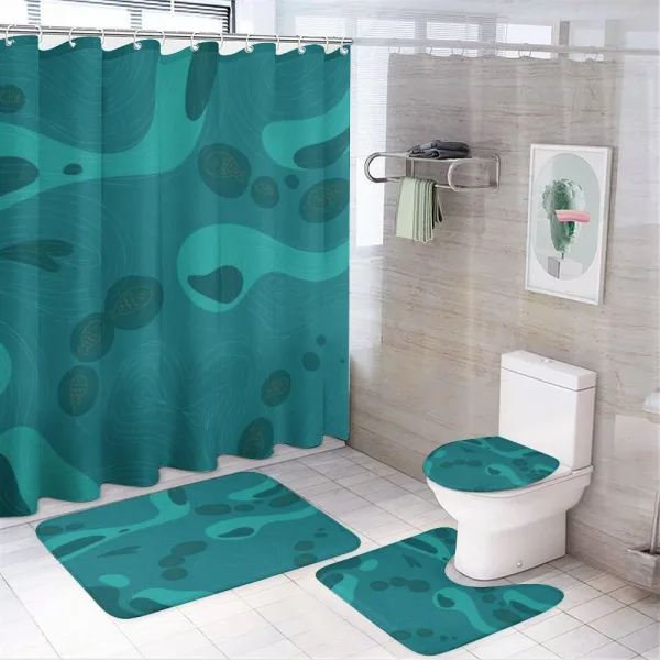 Doodle School of Fish on a shower curtain
