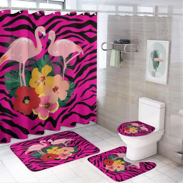 Exotic Flamingo Boho on a shower curtain