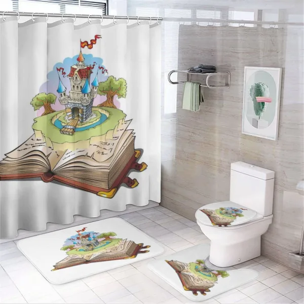Fantasy Book World on a shower curtain