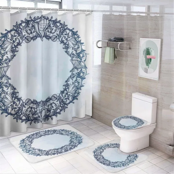 Floral Circle on a shower curtain