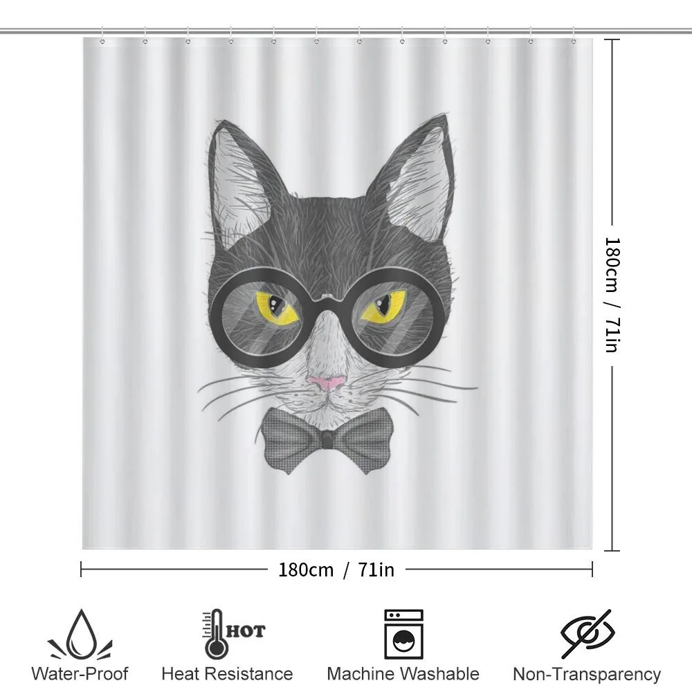 Greyscale Cat with Bowtie — Detail 2