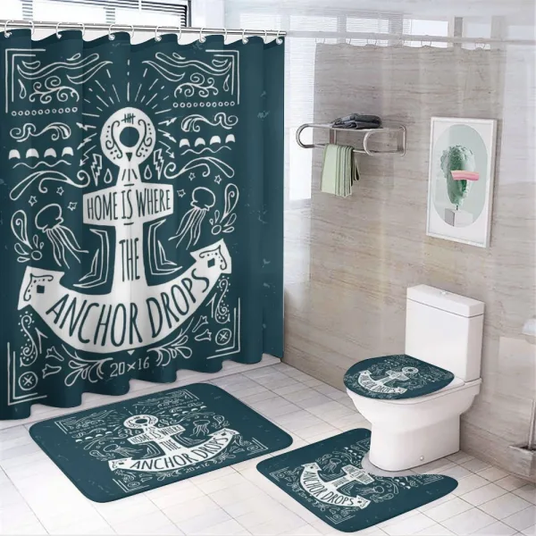 Hand Drawn Hipster on a shower curtain