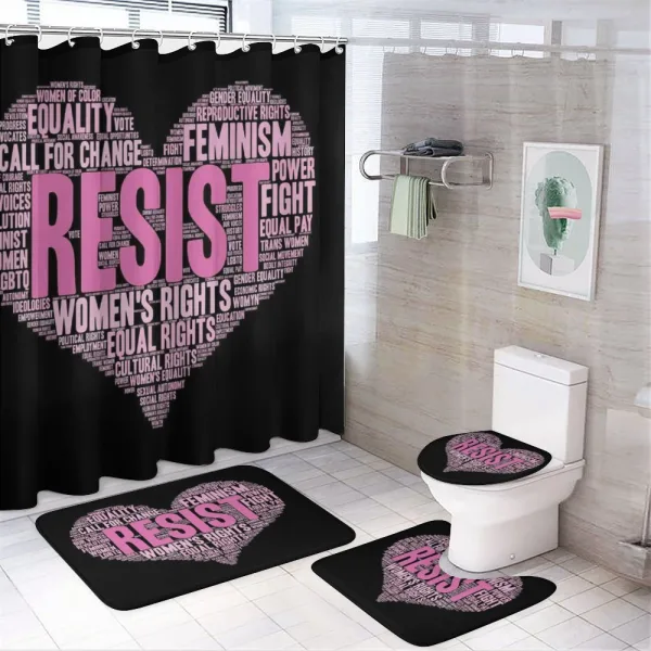 Heart Shape Phrase on a shower curtain