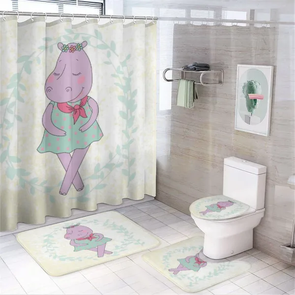 Hippie Girl Animal Floral on a shower curtain