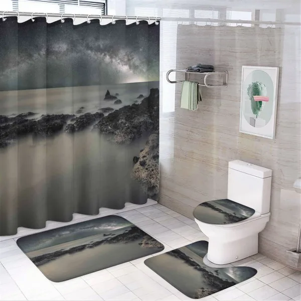 Milky Way Foggy Space on a shower curtain