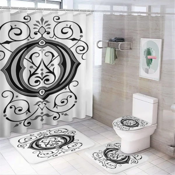 Oriental Style Capital on a shower curtain