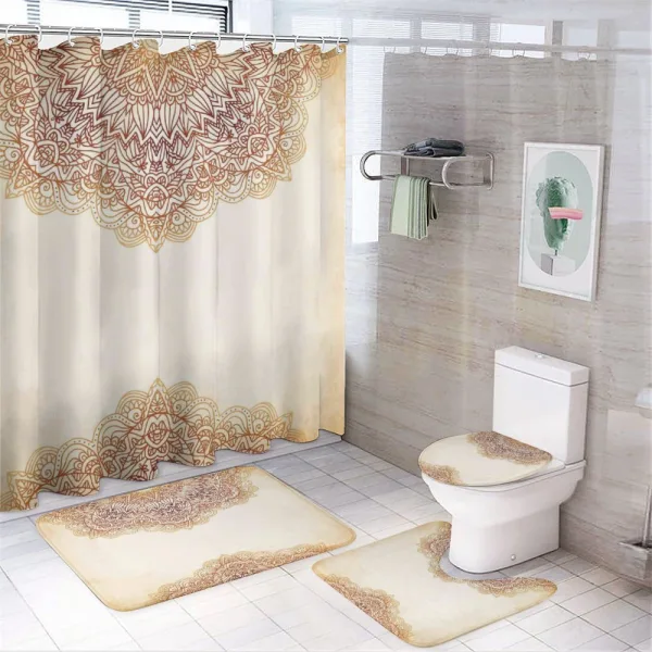 Oriental Vintage Art on a shower curtain