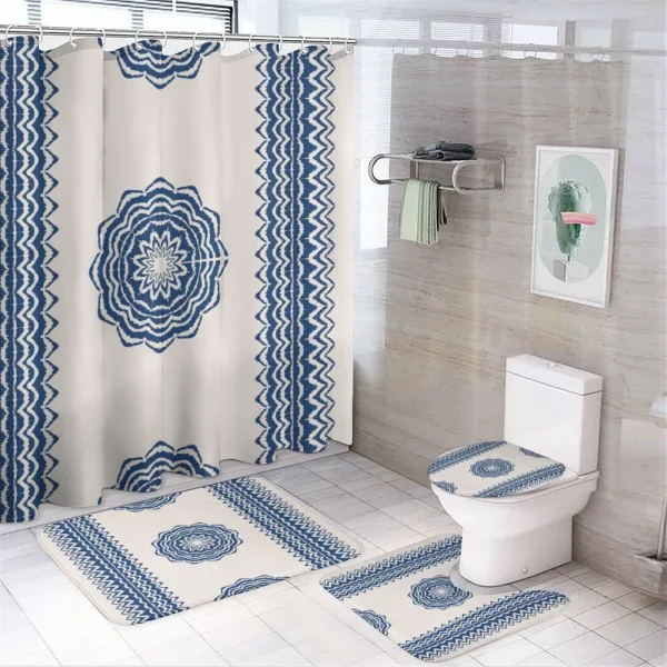 Oriental Zigzag Ethnic on a shower curtain