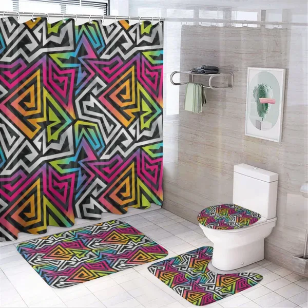 Rainbow Maze on a shower curtain