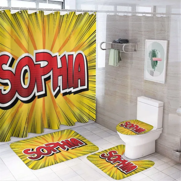 Retro Comic Western Name on a shower curtain