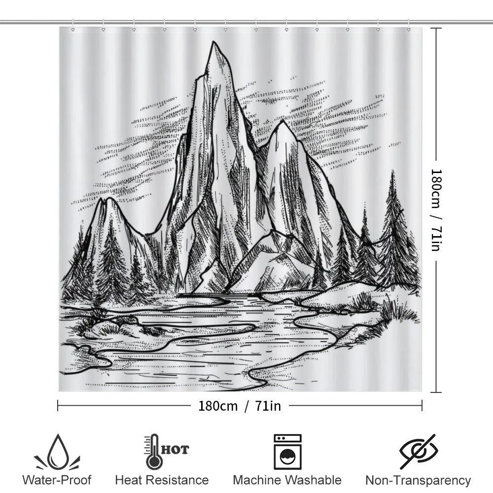 Sketchy Lake Trees — Detail 2