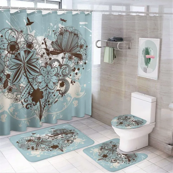 Swirls and Petal Retro on a shower curtain