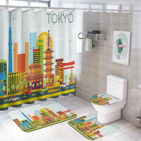Unique Architecture Tourism on a shower curtain
