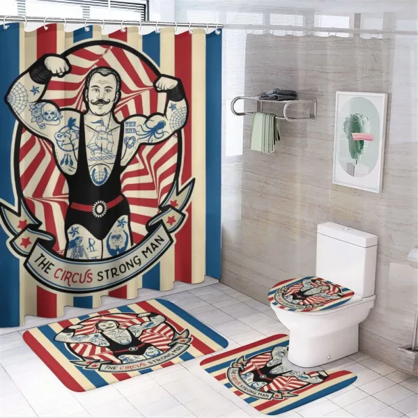 Vintage Circus Star on a shower curtain