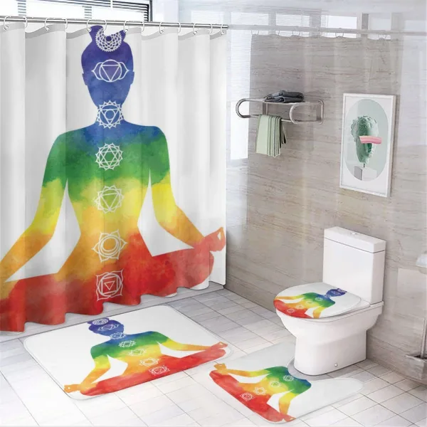 Woman with Chakra on a shower curtain