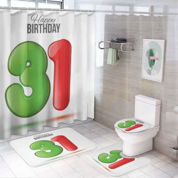 3D Style Number 31 on a shower curtain