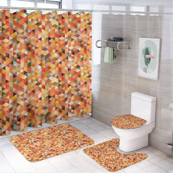 Abstract Vibrant Motif on a shower curtain