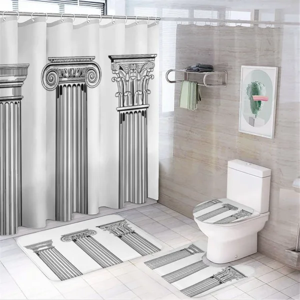 Antique Column Capitals on a shower curtain