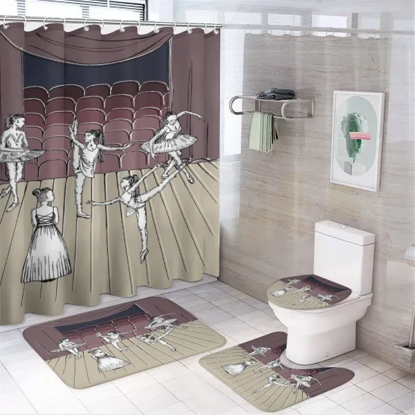 Ballerinas Stage Sketch on a shower curtain