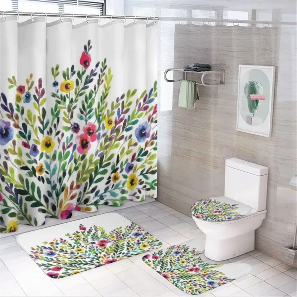 Burgeoning Nature Theme on a shower curtain