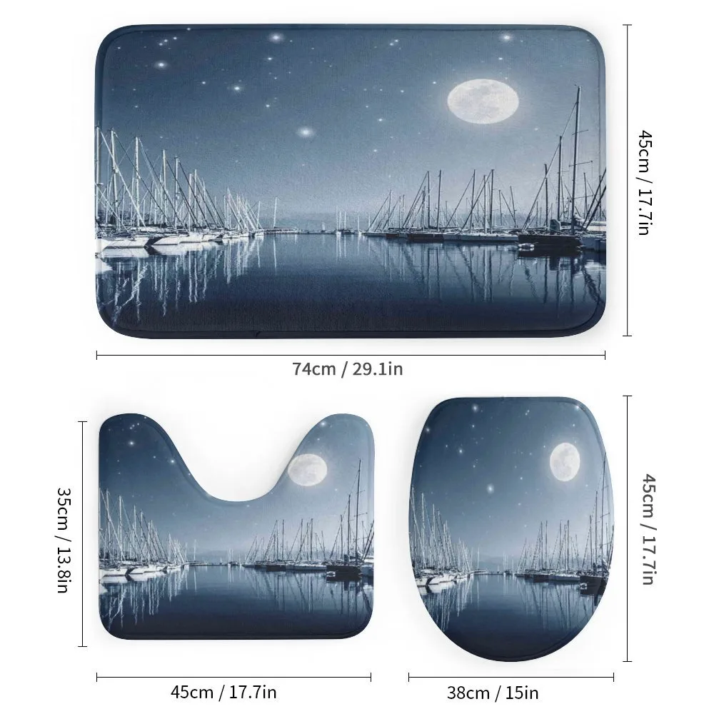 Calm Marina at Night Moon — Detail 1