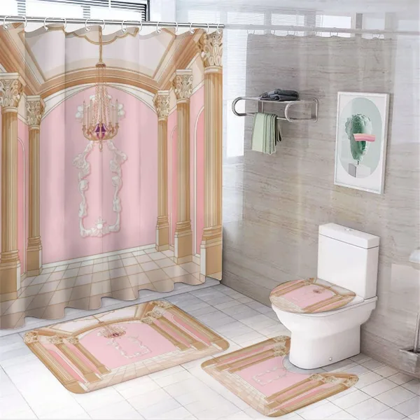 Chandelier Ceiling Castle on a shower curtain