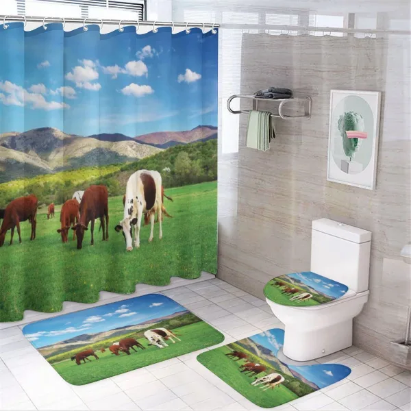 Cow Nature Composition on a shower curtain