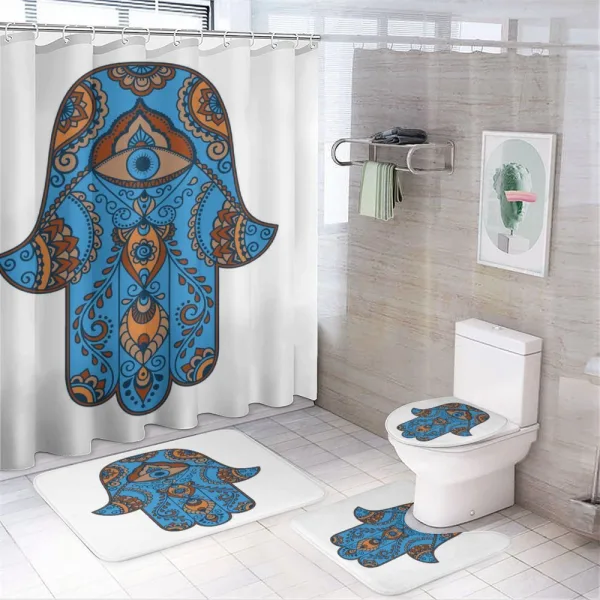 Curly Paisley Vintage Eye on a shower curtain