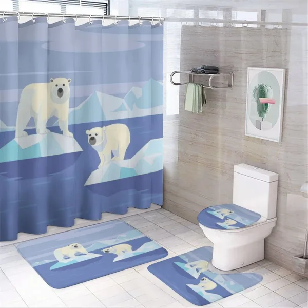 Icy Rocks Habitat on a shower curtain