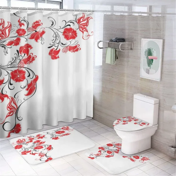 Japanese Flowers Ivy on a shower curtain