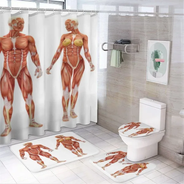 Male Human Body on a shower curtain