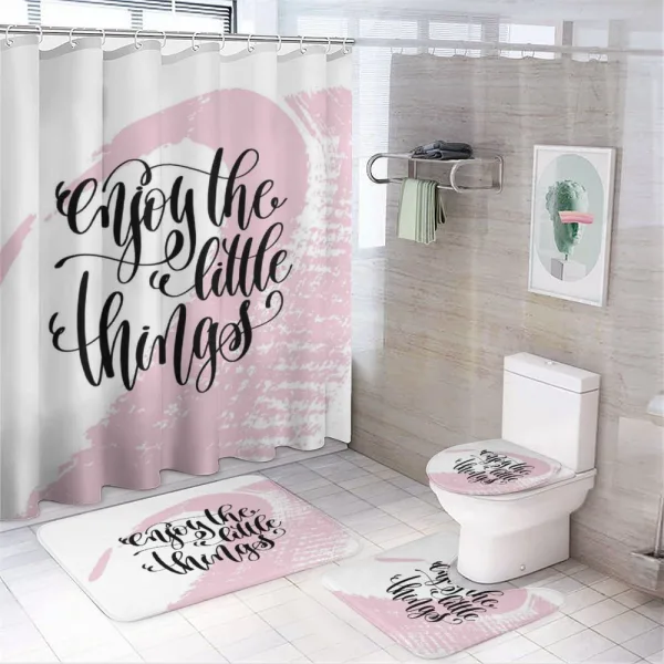 Message with Paint Smear on a shower curtain