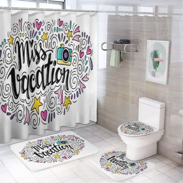 Miss Vacation Doodle on a shower curtain