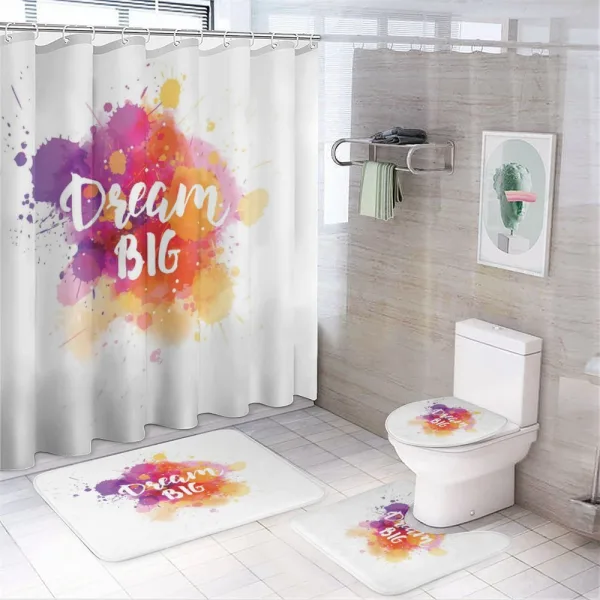 Modern Dream Big Calligraphy on a shower curtain