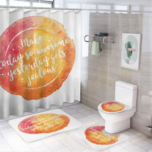 Motivational Grungy Art on a shower curtain