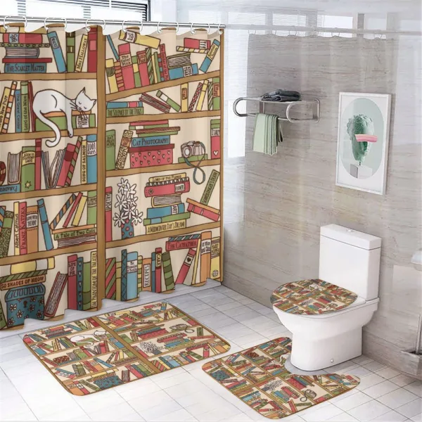 Nerd Bohem Cat Kitten on a shower curtain