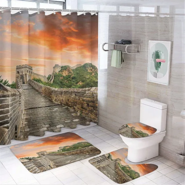 Old Brick Ruins on a shower curtain