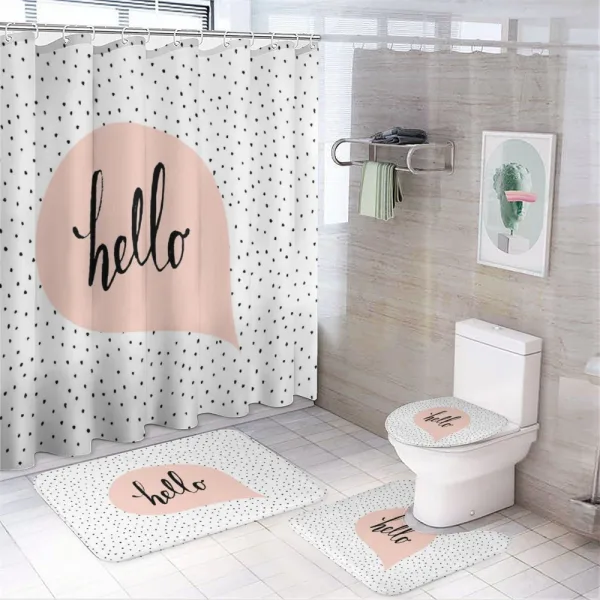 Pale Pink Speech Bubble on a shower curtain