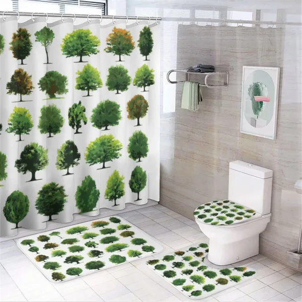 Pines Planes Bushes Tree on a shower curtain