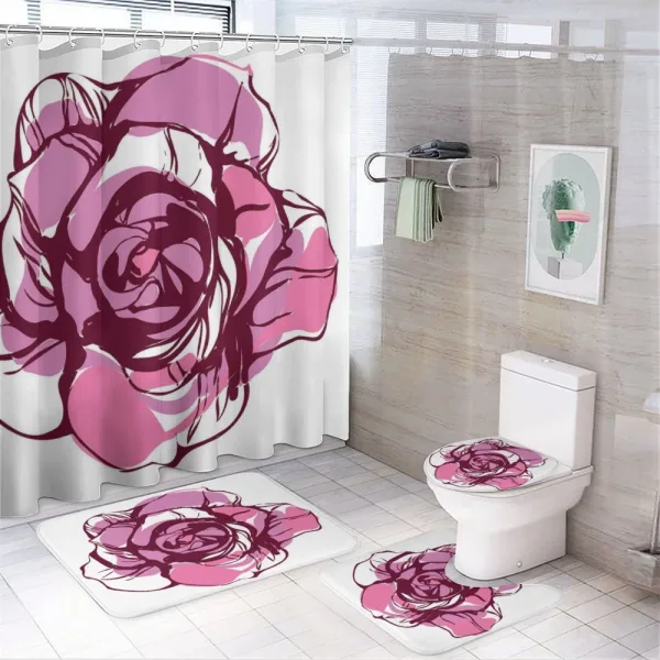 Rose Petal on a shower curtain